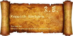 Keppich Barbara névjegykártya